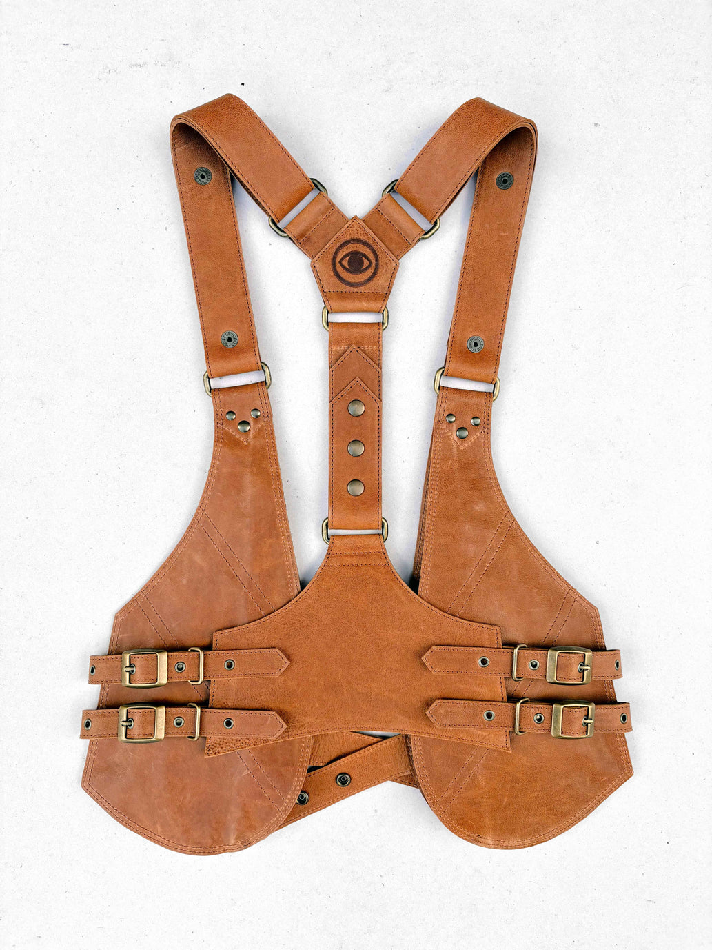 Terracota - BOLSO ARNÉS DE PIEL – Oro viejo