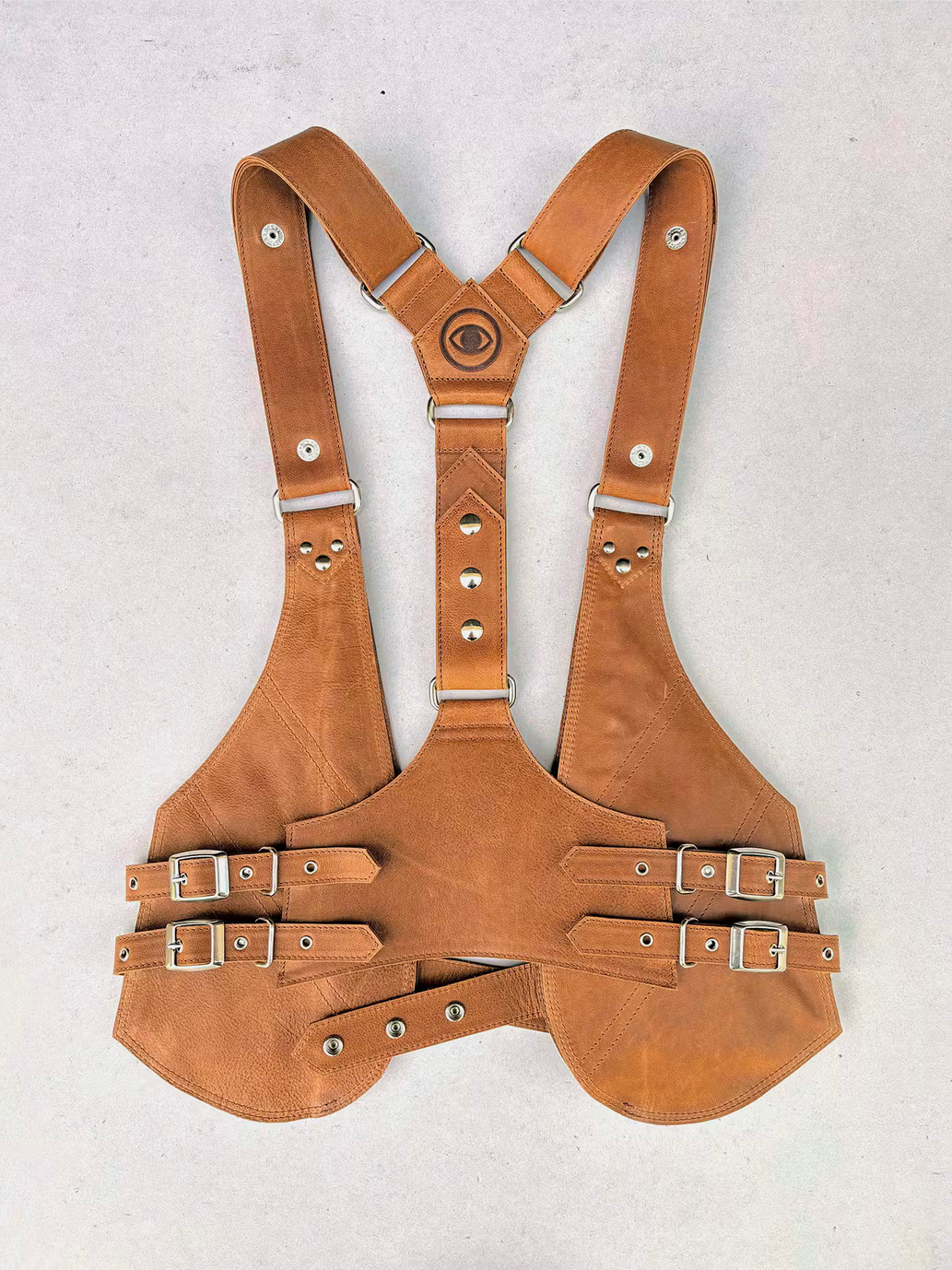 Terracota - BOLSO ARNÉS DE PIEL – Plata