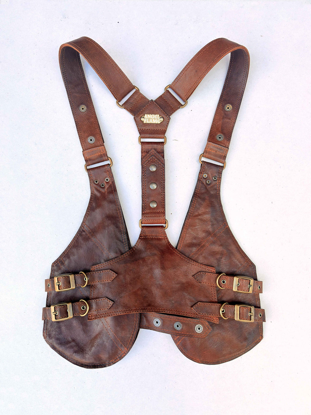 Hayley - BOLSO ARNÉS DE PIEL – Oro viejo