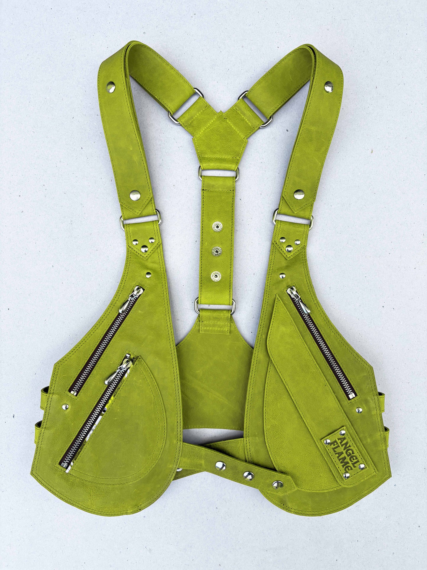 Pistacho - BOLSO ARNES DE PIEL - Plata (PRE-ORDER)