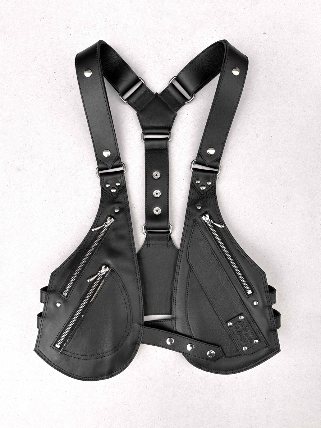 Obsidiana - BOLSO ARNÉS DE PIEL – Plata