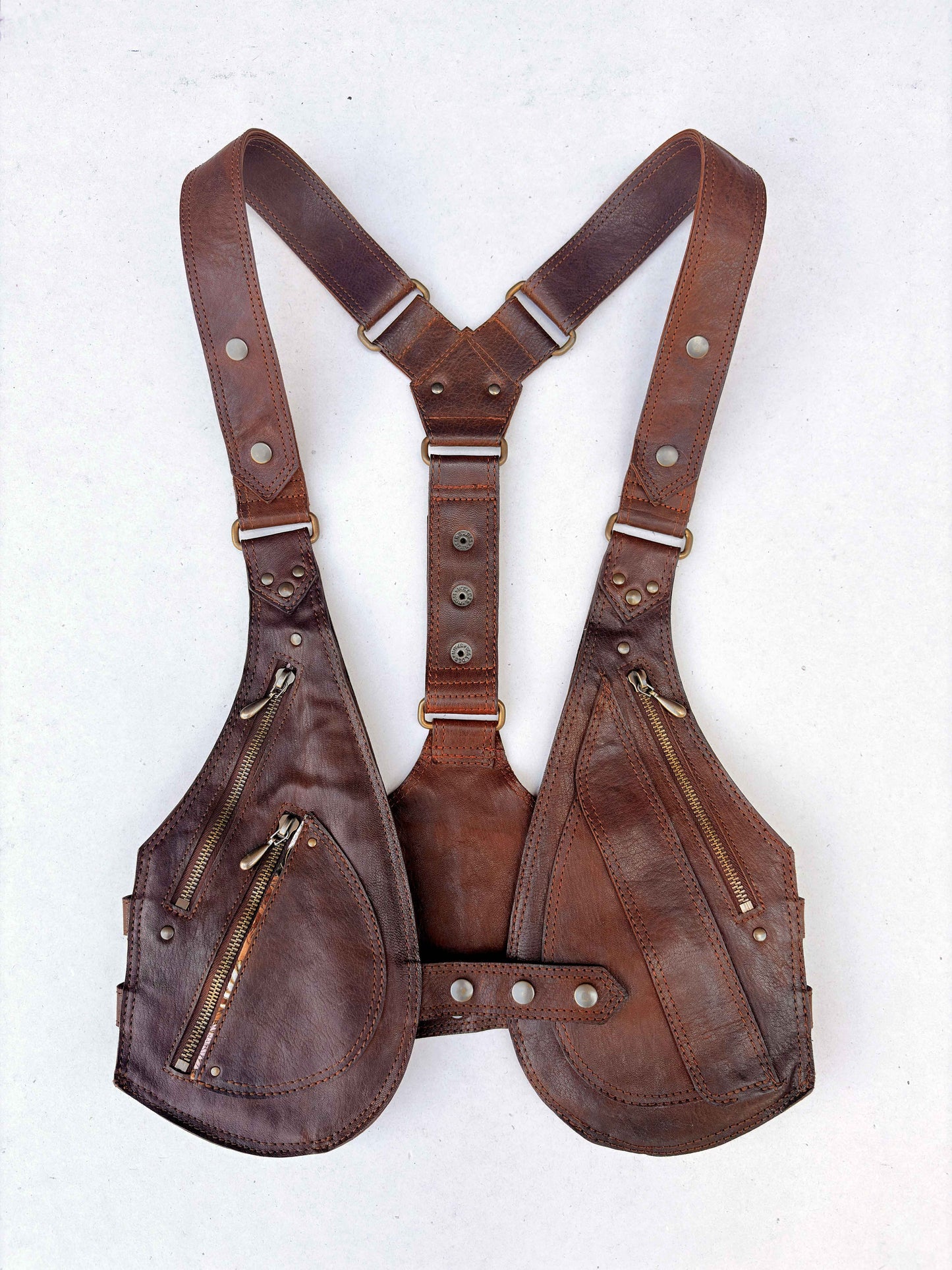 Hayley - BOLSO ARNÉS DE PIEL – Oro viejo