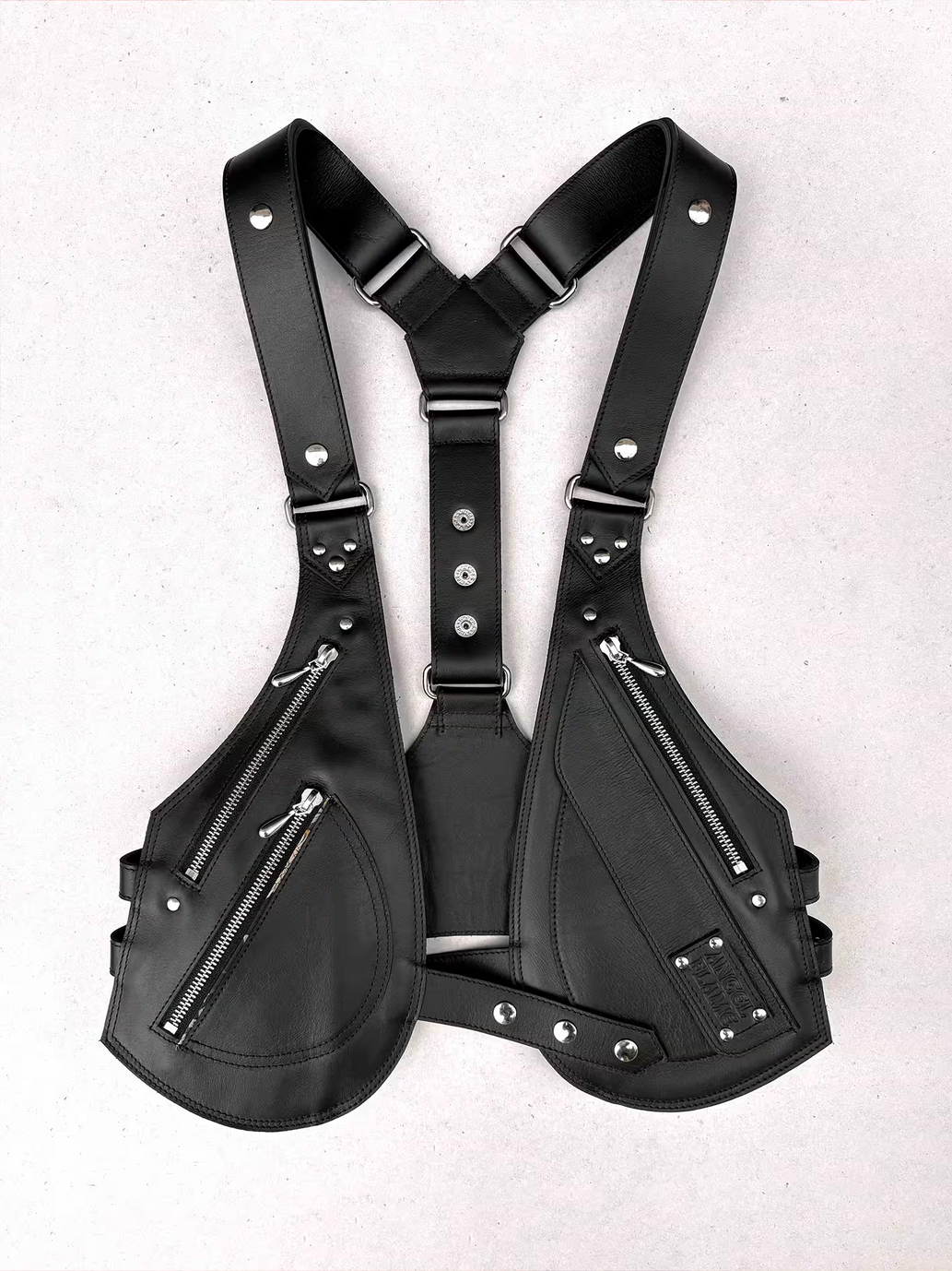 Obsidiana - BOLSO ARNÉS DE PIEL – Plata