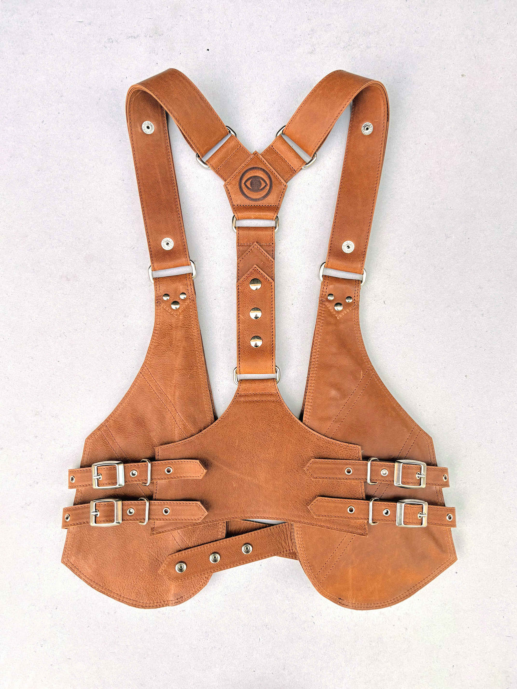 Terracota - BOLSO ARNÉS DE PIEL – Plata