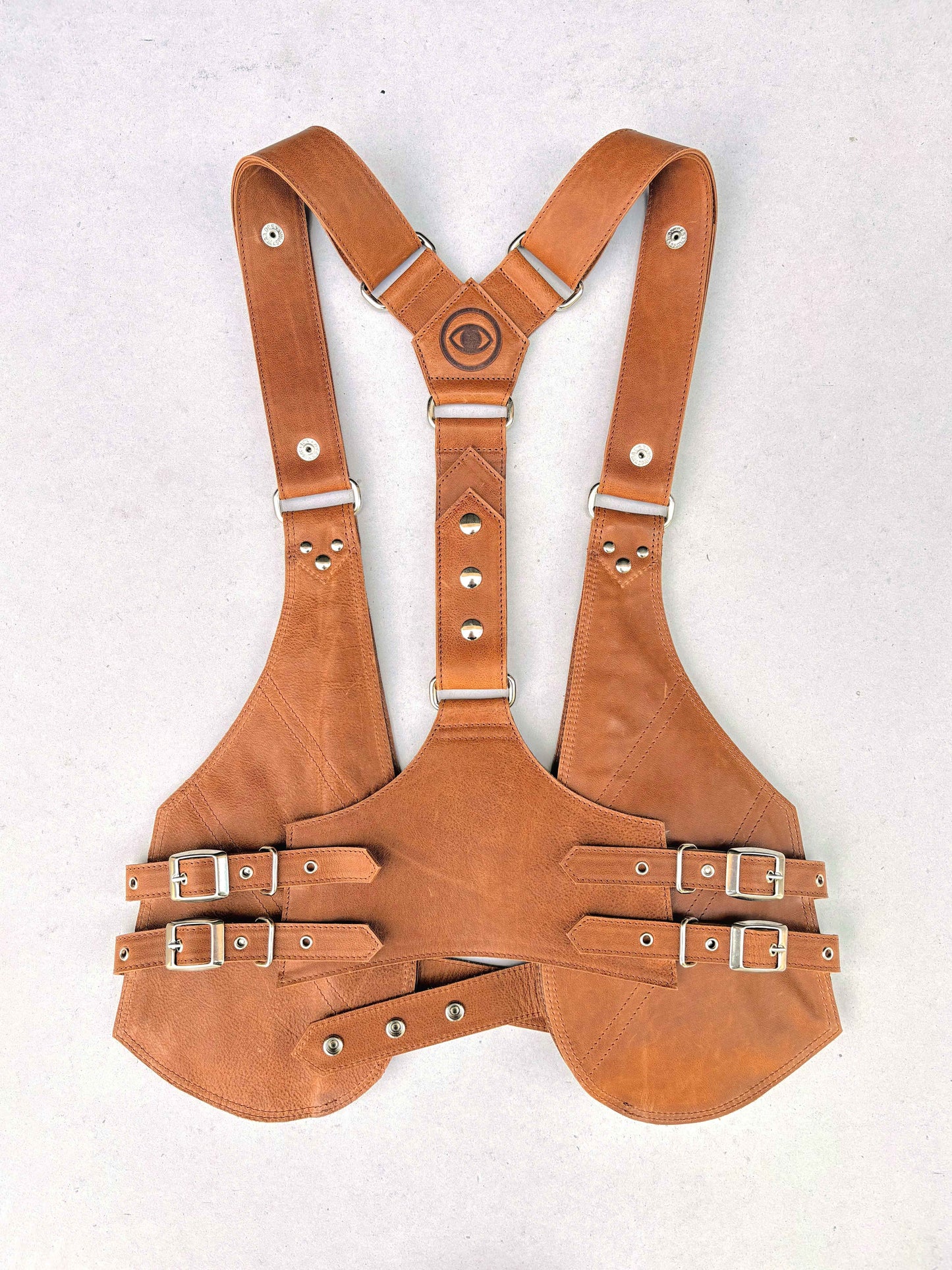 Terracota - BOLSO ARNÉS DE PIEL – Plata