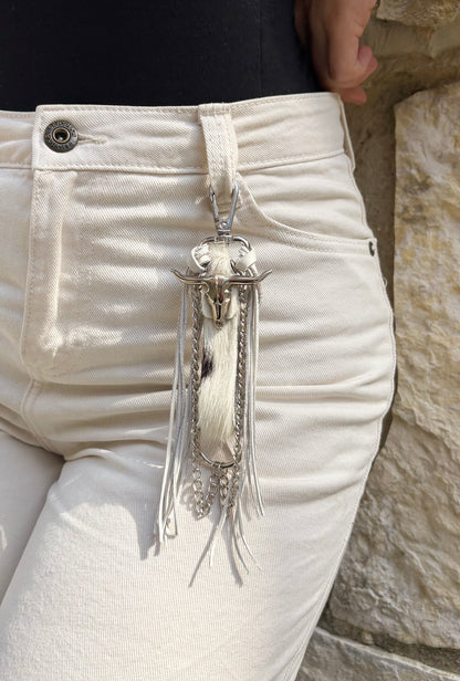 KEYCHAIN White bull - Fringe