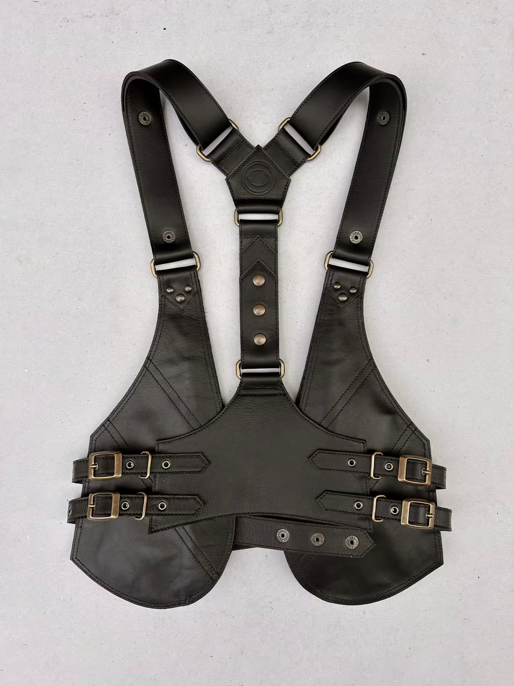 Obsidiana - BOLSO ARNÉS DE PIEL – Oro viejo