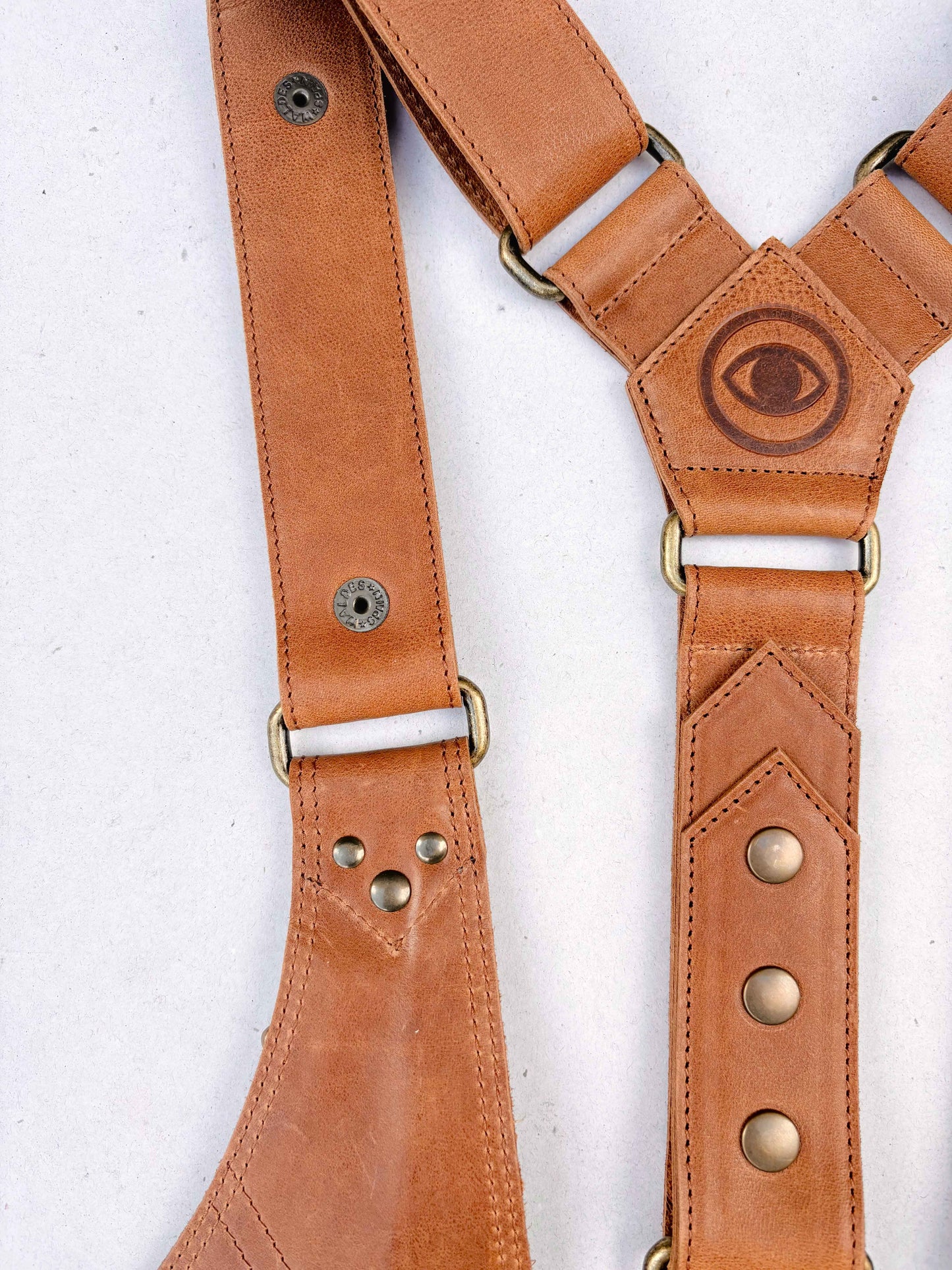 Terracota - BOLSO ARNÉS DE PIEL – Oro viejo