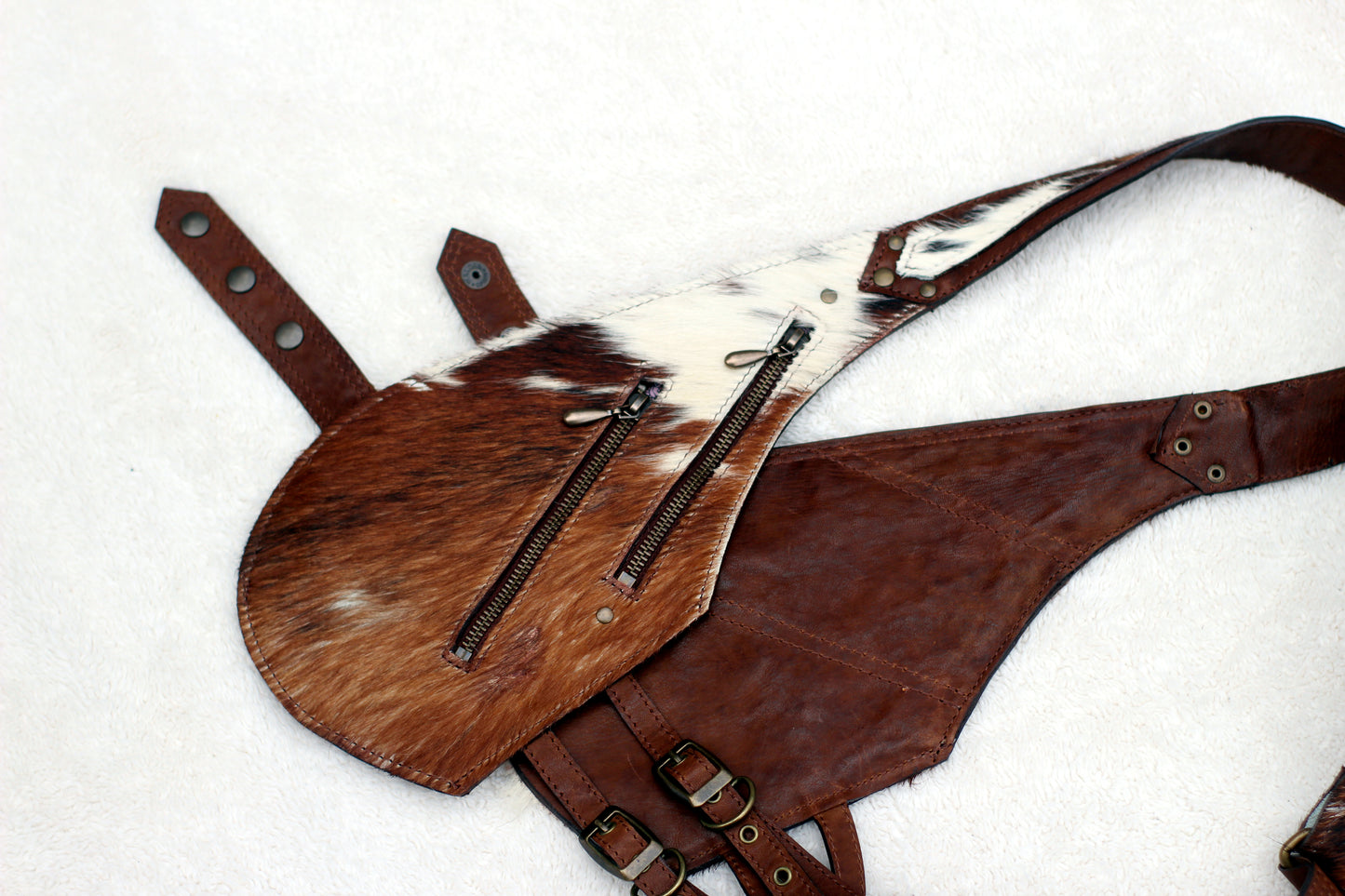 Texas - BOLSO ARNÉS DE PIEL – Plata