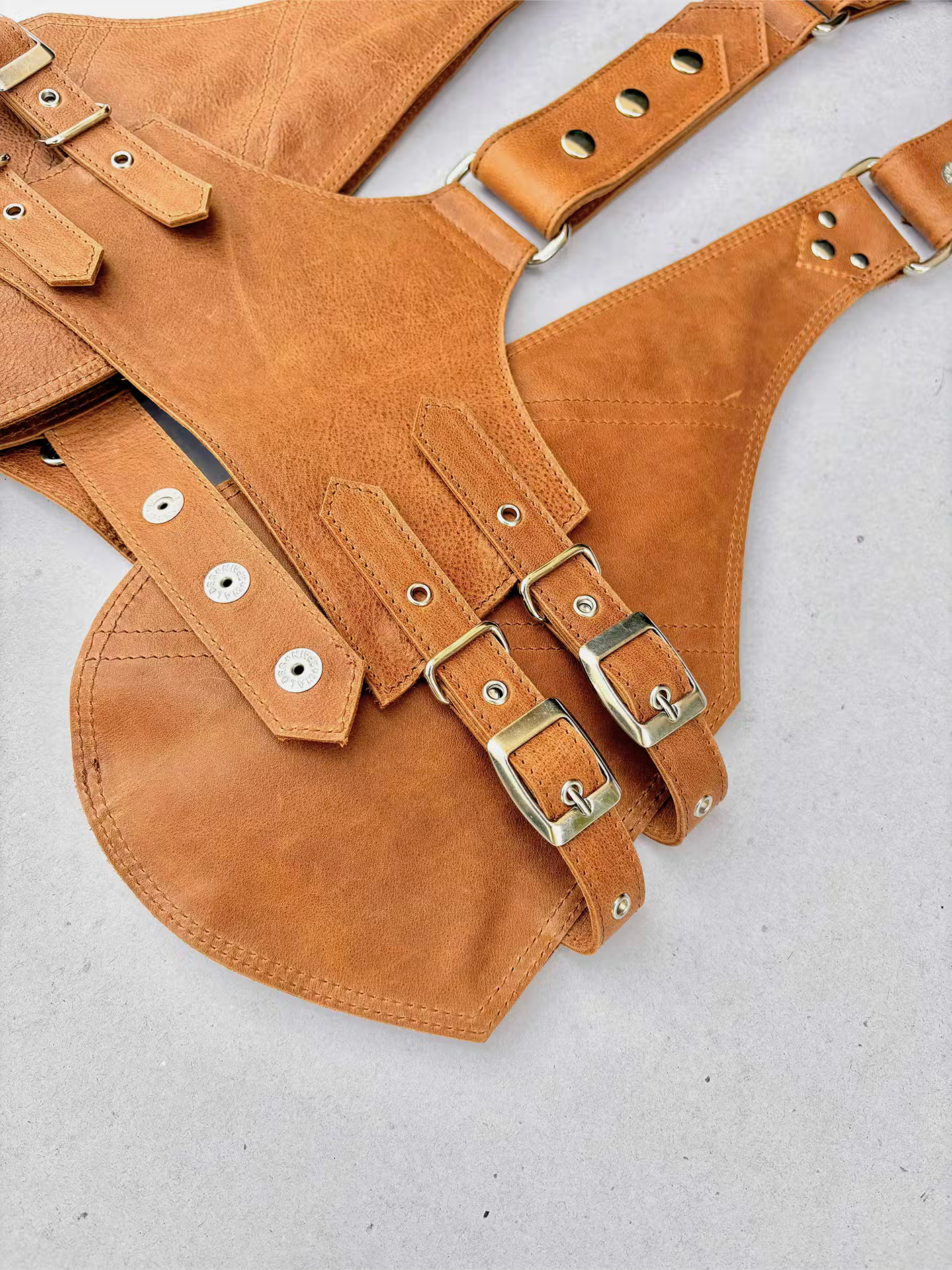 Terracota - BOLSO ARNÉS DE PIEL – Plata