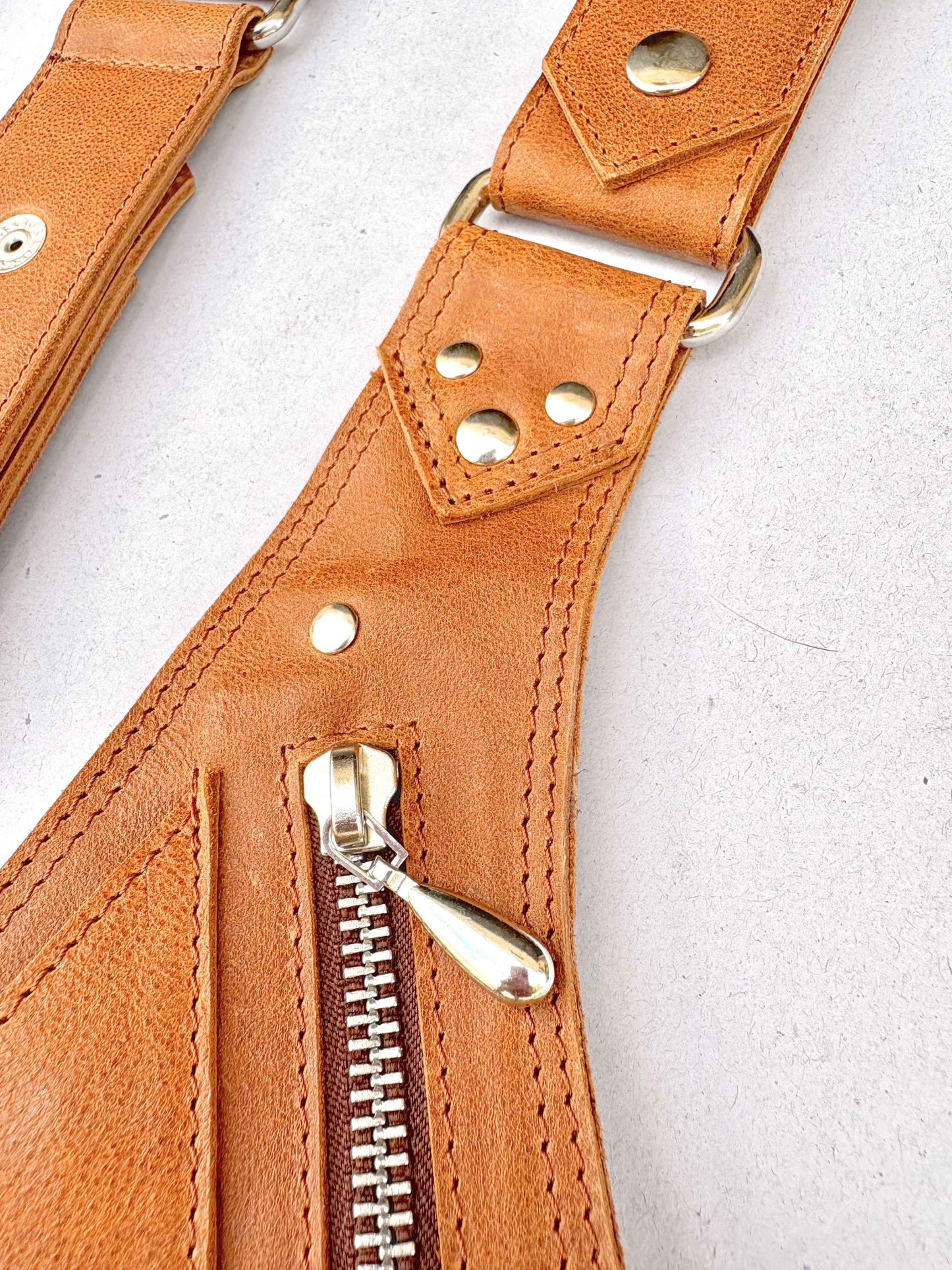 Terracota - BOLSO ARNÉS DE PIEL – Plata