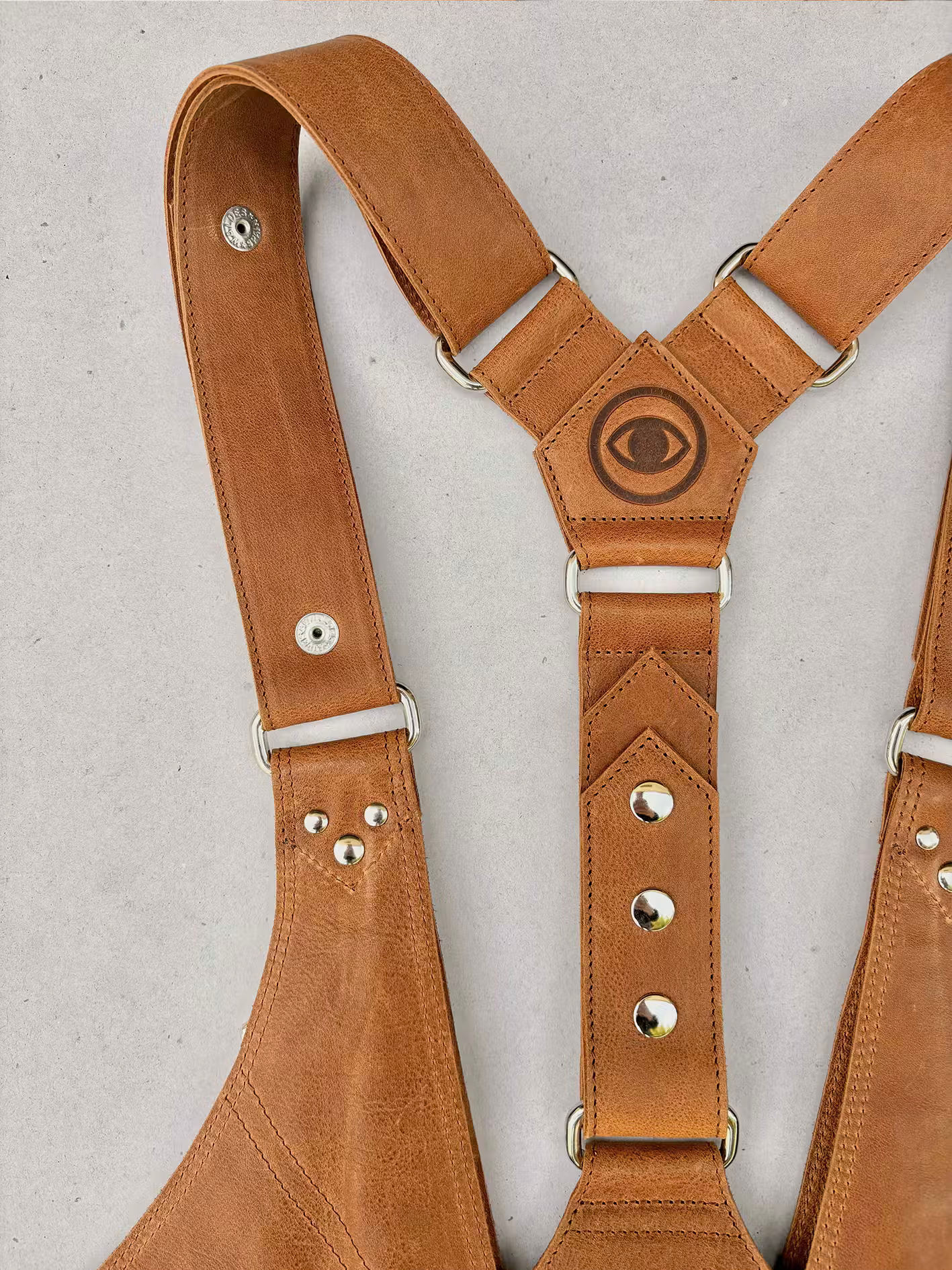 Terracota - BOLSO ARNÉS DE PIEL – Plata