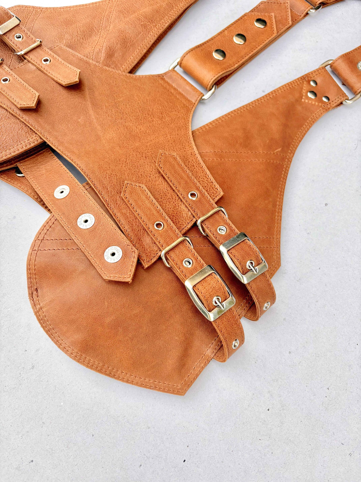 Terracota - BOLSO ARNÉS DE PIEL – Plata