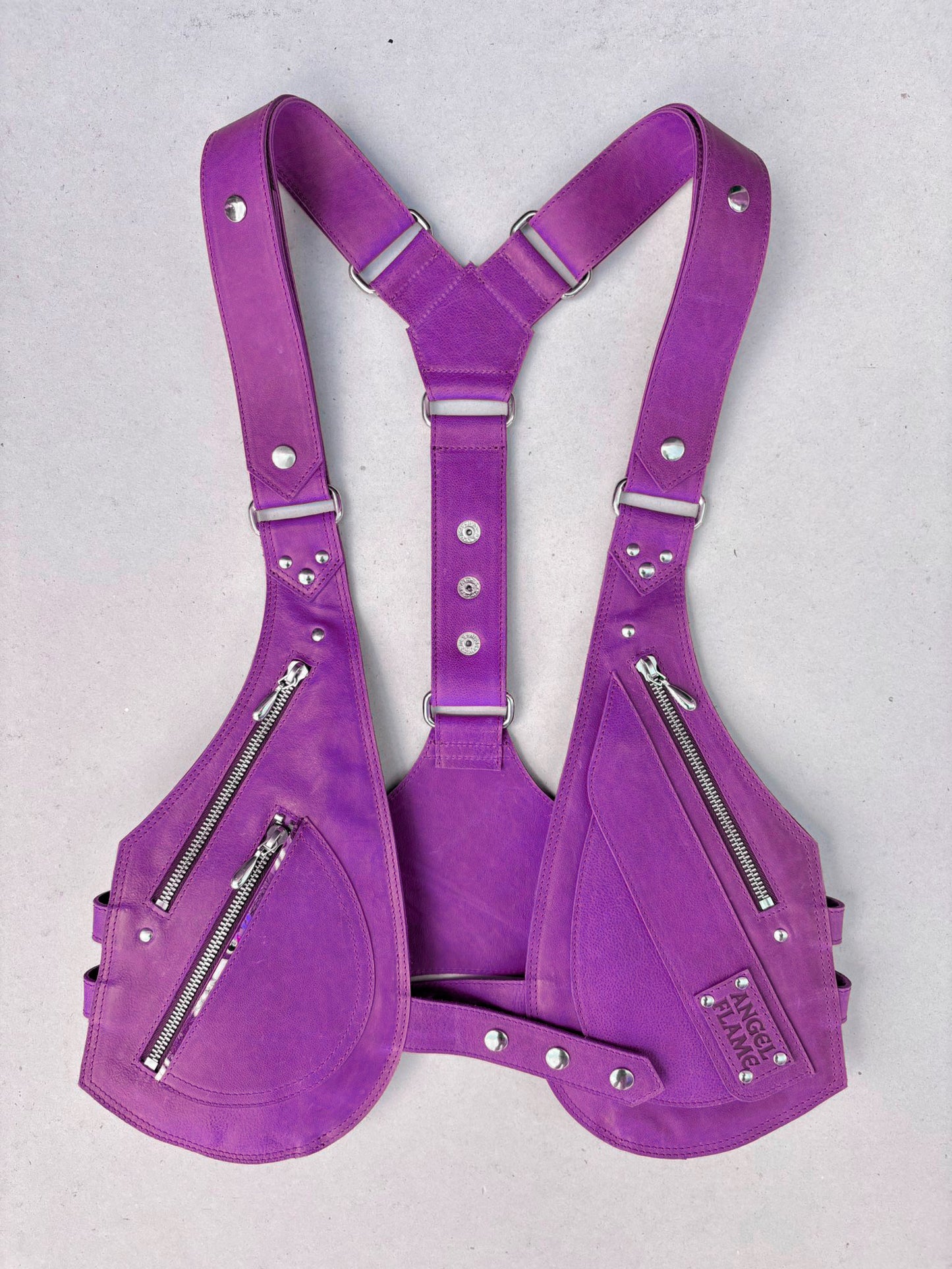 Lavanda - BOLSO ARNES DE PIEL - Plata (PRE-ORDER)