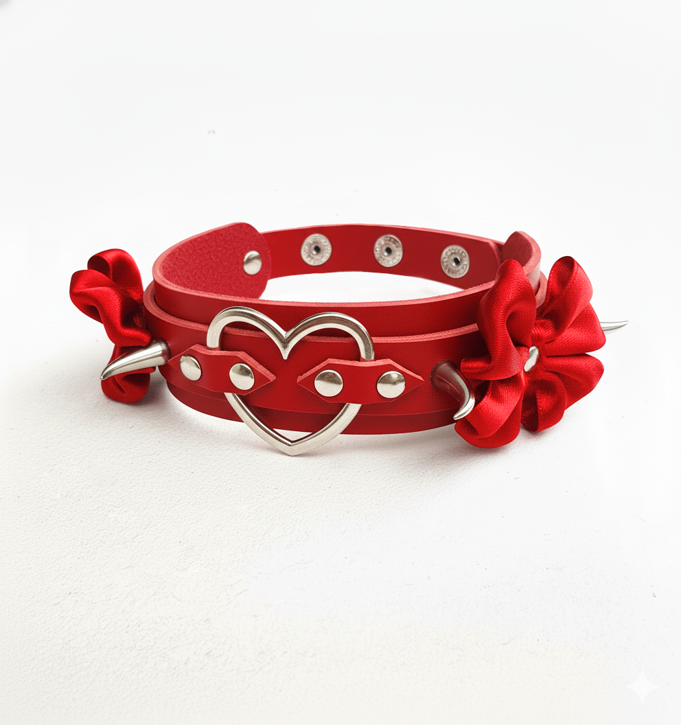 Choker de cuero - Edición Rubí