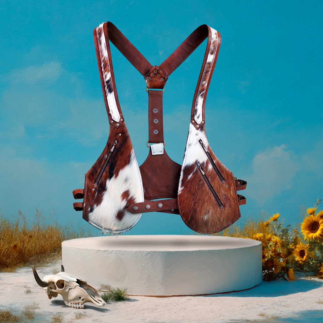 Texas - BOLSO ARNÉS DE PIEL – Plata